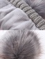 Trendy White Fuzzy Ball Decorated Pure Color Cap