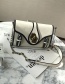 Fashion White Irregular Shape Buckle Decorated Shoulder Bag