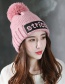 Fashion Pink Letter Shape Decorated Cap