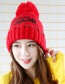 Fashion Claret-red Letter Shape Decorated Cap