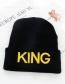 Fashion Black+yellow King Letter Decorated Cap