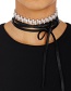 Vintage Black Oval Shape Decorated Double Layer Choker