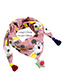 Fashion White+red+pink Rabbit Pattern Decorated Scarf