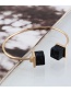 Fashion Black Square Shape Decorated Opening Bracelet
