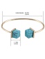 Fashion Blue Square Shape Decorated Opening Bracelet