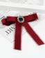 Elegant Claret-red Oval Shape Decorated Short Brooch