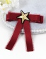 Elegant Claret-red Star Shape Decorated Short Brooch