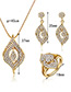 Fashion Gold Color Leaf Shape Design Hollow Out Jewelry Sets