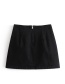 Fashion Black Embroidered Flower Decorated Skirt