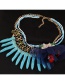 Exaggerated Blue Bowknot Shape Decorated Multilayer Necklace
