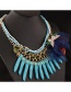 Exaggerated Blue Bowknot Shape Decorated Multilayer Necklace