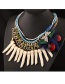 Exaggerated Beige Bowknot Shape Decorated Multilayer Necklace