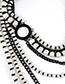 Fashion Black+white Pearls Decorated Multi-layer Necklace