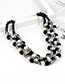 Fashion Black+white Double Layer Design Simple Necklace