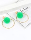 Fashion Green Ball Shape Decorated Pom Earrings