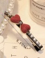 Elegant Black Double Heart Shape Decorated Hairpin
