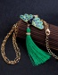 Fashion Green+gold Color Peacock Shape Decorated Necklace