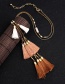 Vintage Brown Tassel Decorated Necklace