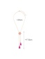 Fashion Gold Color+plum Red Tassel Decorated Necklace