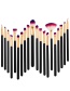 Fashion Red+purple+black Sector Shape Decorated Makeup Brush ( 20 Pcs)