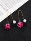 Fashion Plum Red Pearl Decorated Earrings