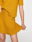 Fashion Yellow Pure Color Decorated Skirt