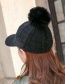 Fashion Black Ball Decorated Pom Cap