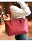 Fashion Light Brown Rivet Decorated Handbag ( 4 Pcs )