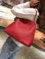 Fashion Red Pure Color Decorated Shoulder Bag (2 Pcs )