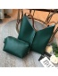 Fashion Oliver Green Pure Color Decorated Shoulder Bag ( 3pcs)