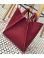 Fashion Claret Red Pure Color Decorated Handbag ( 4 Pcs)