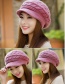 Fashion Claret Red Pure Color Decorated Hat