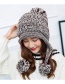 Fashion Gray Fuzzy Ball Decorated Hat