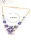 Fashion Blue Flower Shape Decorated Necklace