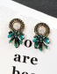 Fashion Green Oval Shape Decorated Earrings