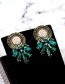 Fashion Green Oval Shape Decorated Earrings