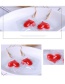 Fashion Red Heart Shape Decorated Earrings