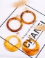 Fashion Gold Color+yellow Circular Ring Shape Decorated Earrings