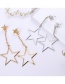 Fashion Silver Color+black Star Shape Decorated Earrings