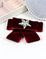 Fashion Claret Red Star Shape Decorated Brooch