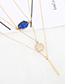 Fashion Blue Pure Color Decorated Necklace