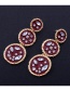 Fashion Red Round Shape Decorated Long Earrings