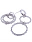Fashion Silver Color Circular Ring Decorated Earrings