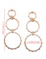 Fashion Silver Color Circular Ring Decorated Earrings