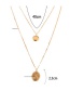 Fashion Gold Color Round Shape Decorated Double Layer Necklace