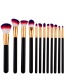 Trendy Red+white Color Matching Decorated Makeup Brush(12pcs)