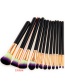Trendy Yellow+purple Color Matching Decorated Makeup Brush(12pcs)