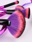 Trendy Purple+red Color Matching Decorated Makeup Brush(8pcs)