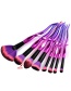 Trendy Purple+red Color Matching Decorated Makeup Brush(8pcs)