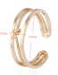 Trendy Gold Color Pure Color Decorated Opening Ring